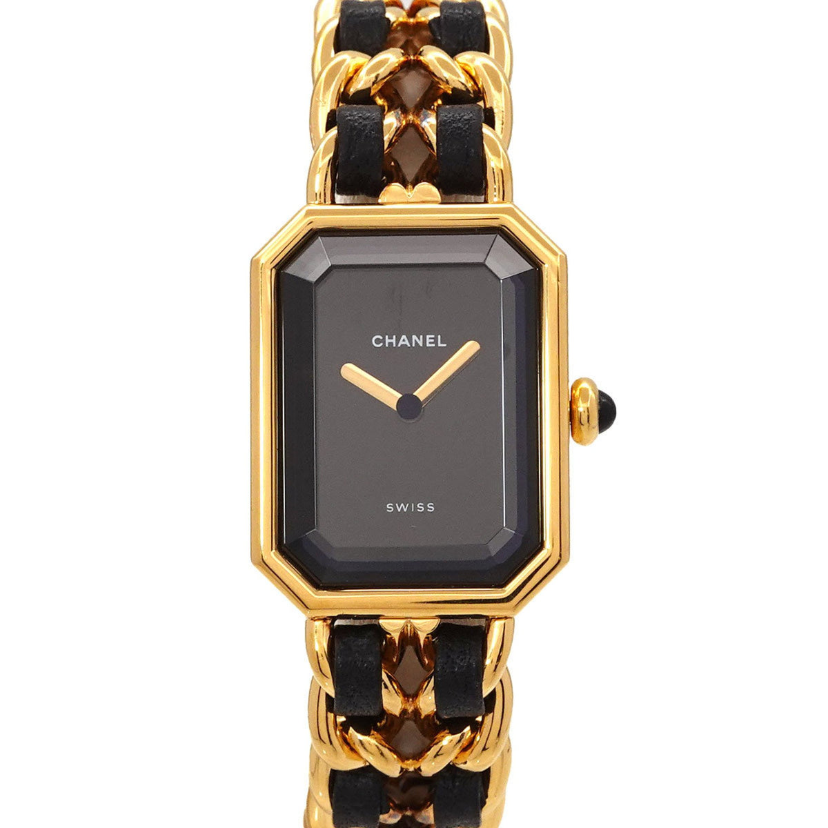 Pre-Owned CHANEL Premiere S size H0001 Ladies watch Black Gold Quartz