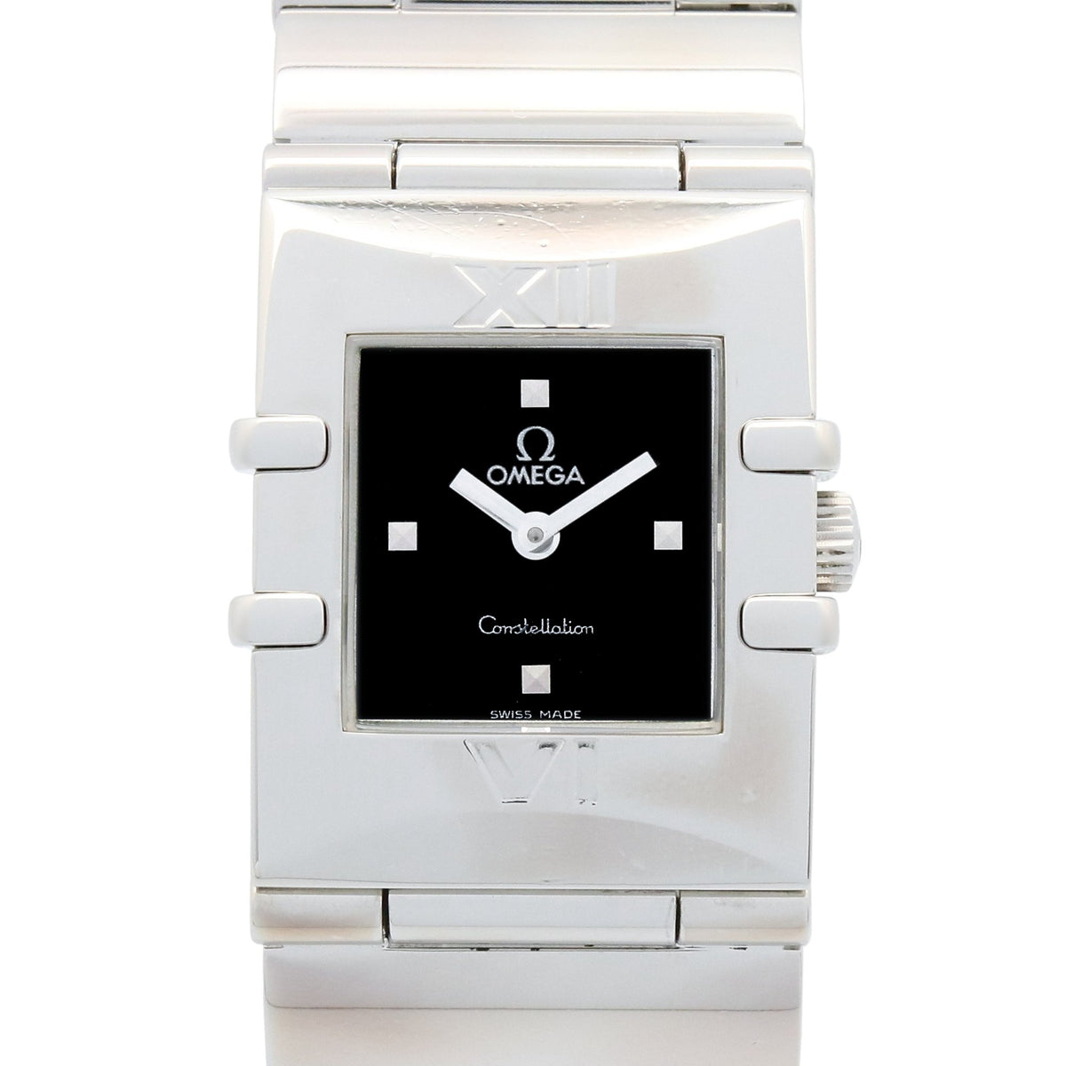 Pre-Owned OMEGA Constellation Cale Quadra Watch, Stainless Steel, Women's, Black, 1521.41