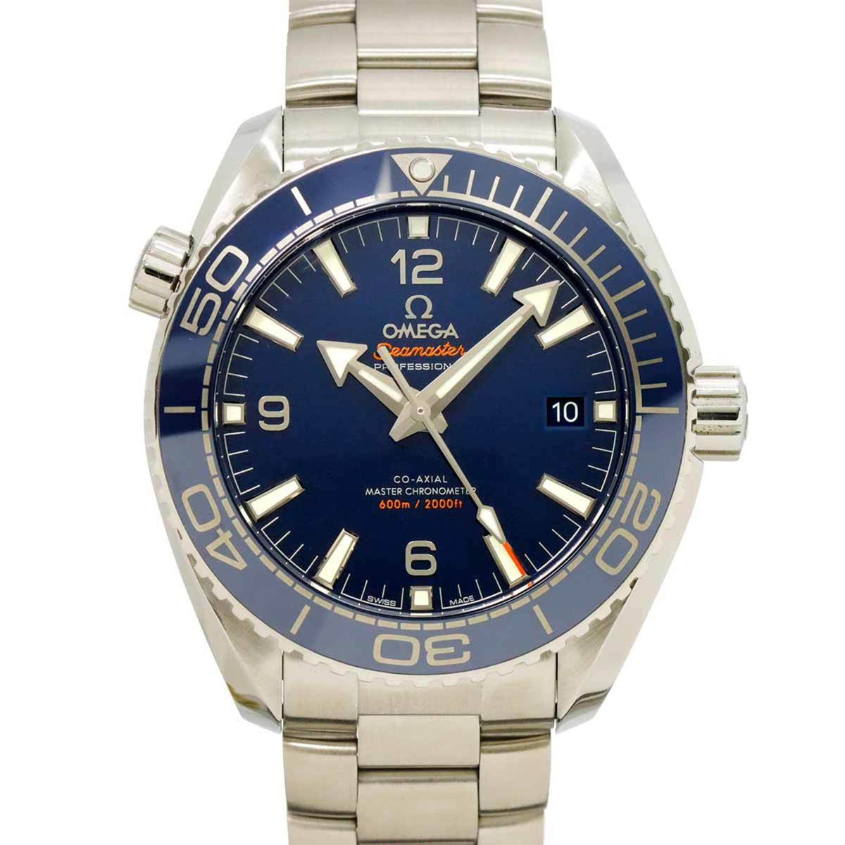 Pre-Owned OMEGA Seamaster Planet Ocean Co-Axial Master Chronometer 600M 215 30 44 21 03 001 Date Blue Automatic Watch