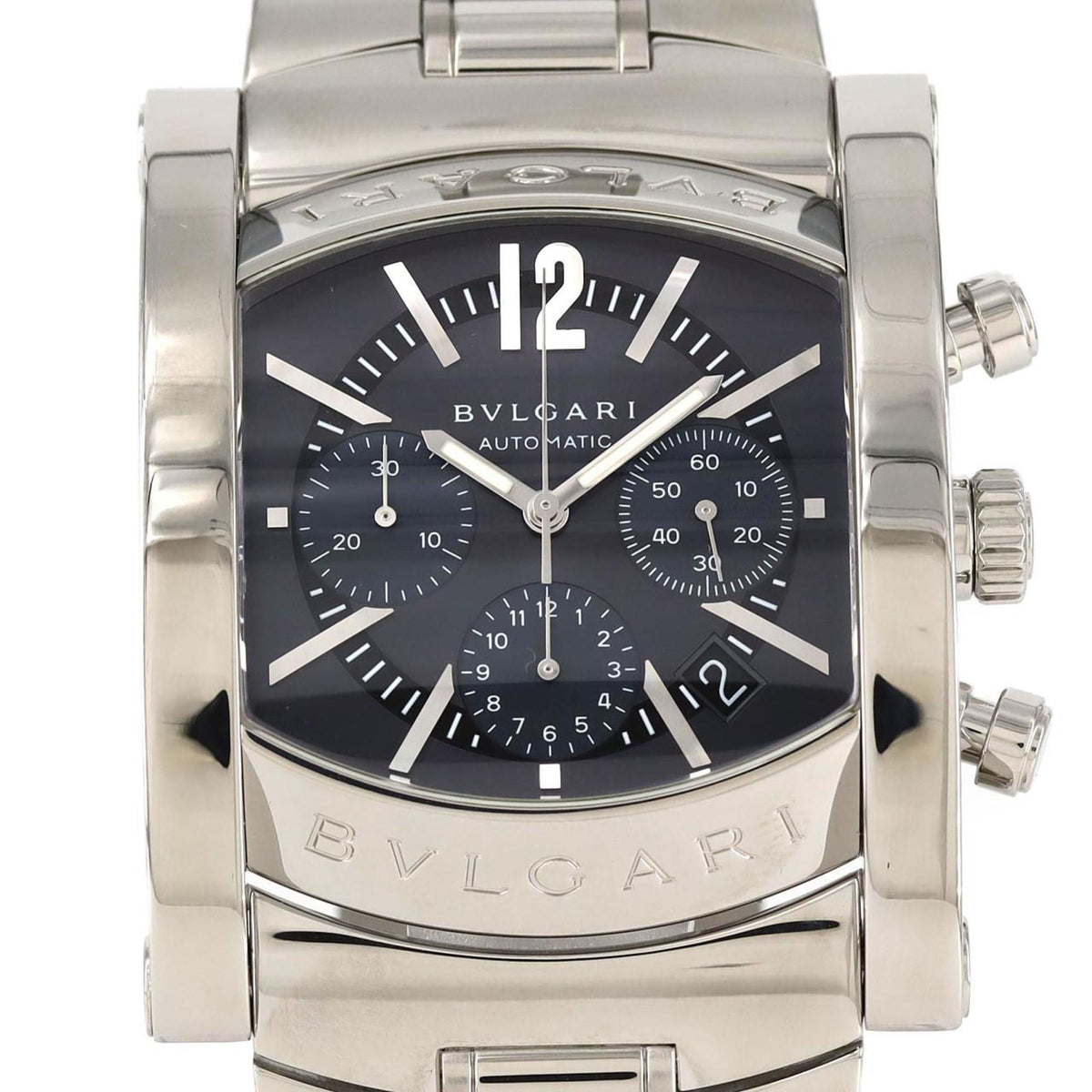 Montre-bracelet automatique d'occasion Bvlgari Ashochrach Chronographe AA48SCH AA48C14SSDCH SS 