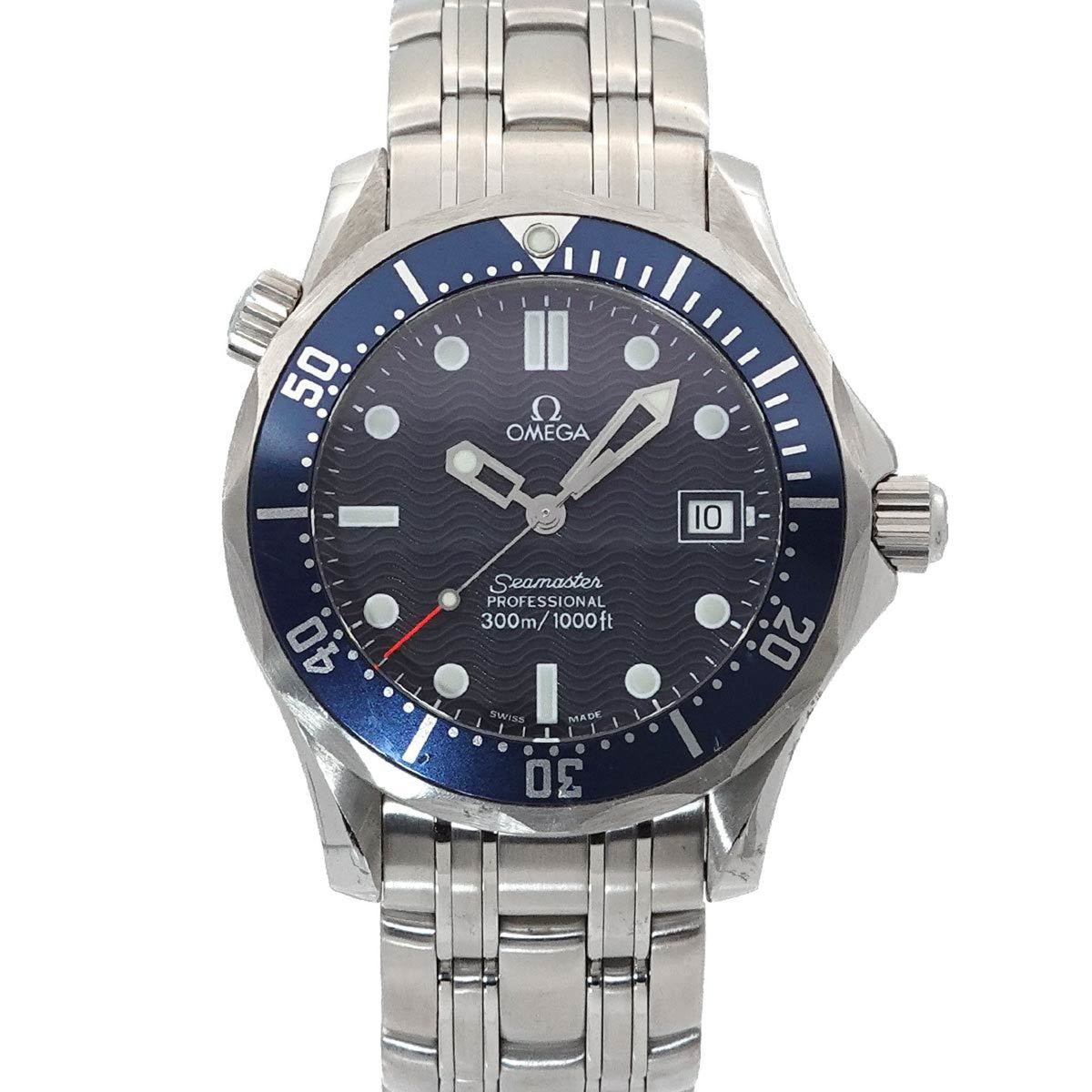 Pre-Owned OMEGA Seamaster Professional 2561 80 Boys' Watch with Date, Navy, Quartz Movement