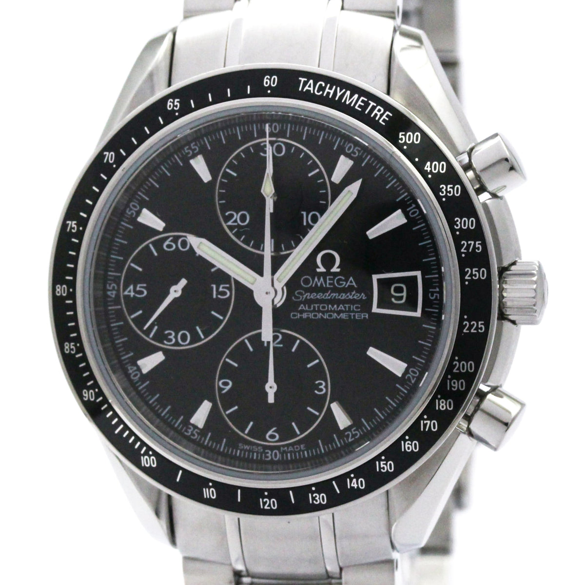 Pre-Owned OMEGA Speedmaster Date Steel Automatic Mens Watch 3210.50 Polished
