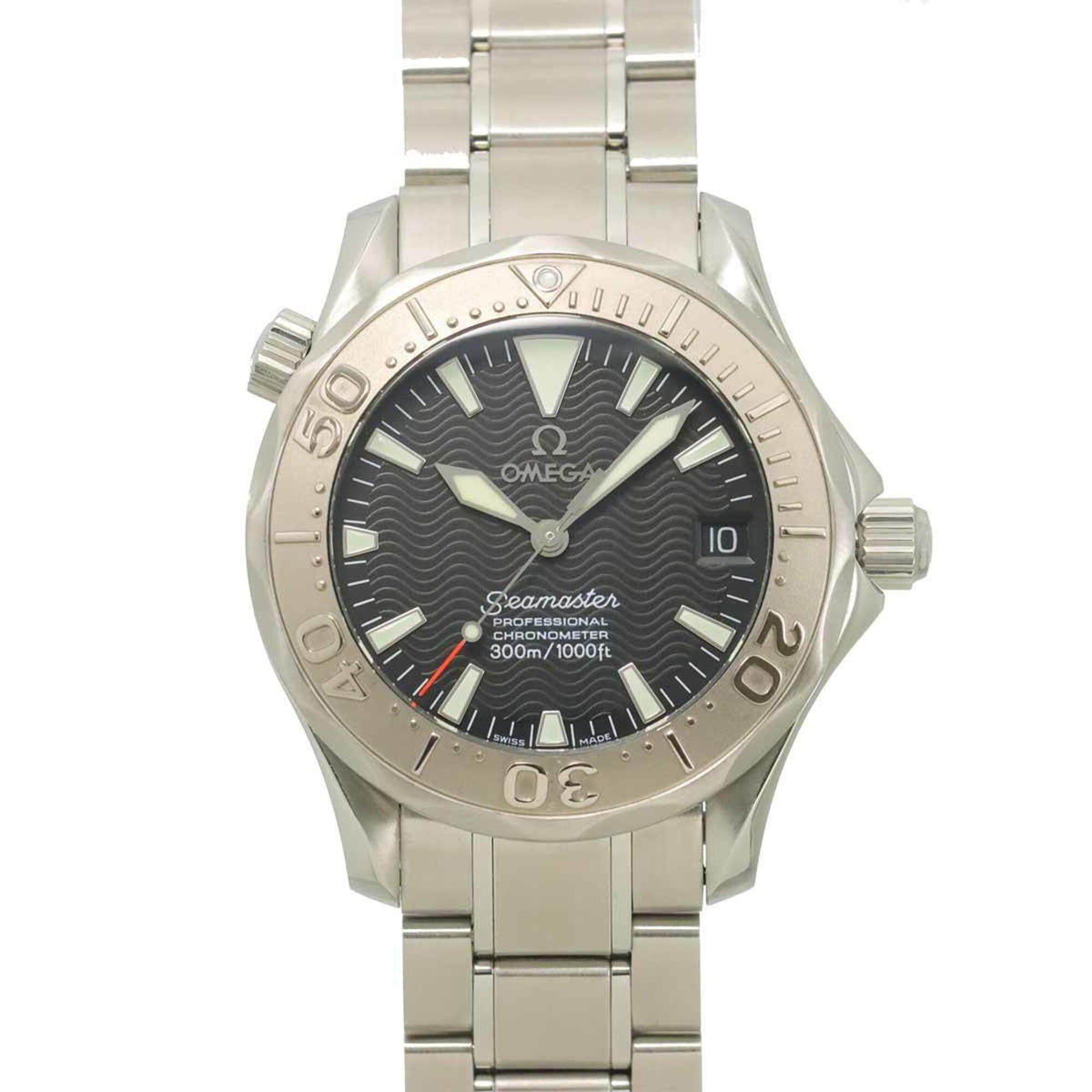 Pre-Owned Omega Seamaster 300 Two-Tone 2236 50 Boys' Watch, Date, Black WG Bezel, Automatic Movement