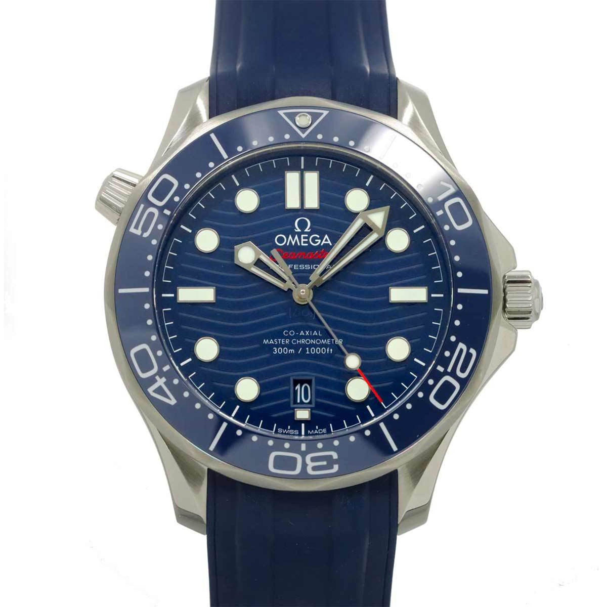 Pre-Owned OMEGA Seamaster Co-Axial Master Chronometer 210 32 42 20 03 001 Men's Watch Date Blue Automatic
