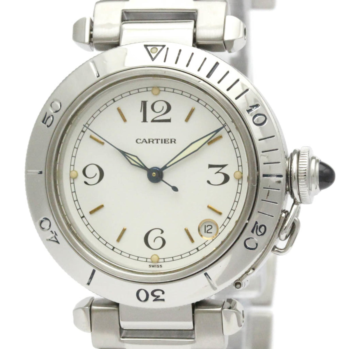 Pre-Owned CARTIER Pasha Original Steel Automatic Unisex Watch W31007H2 Polished