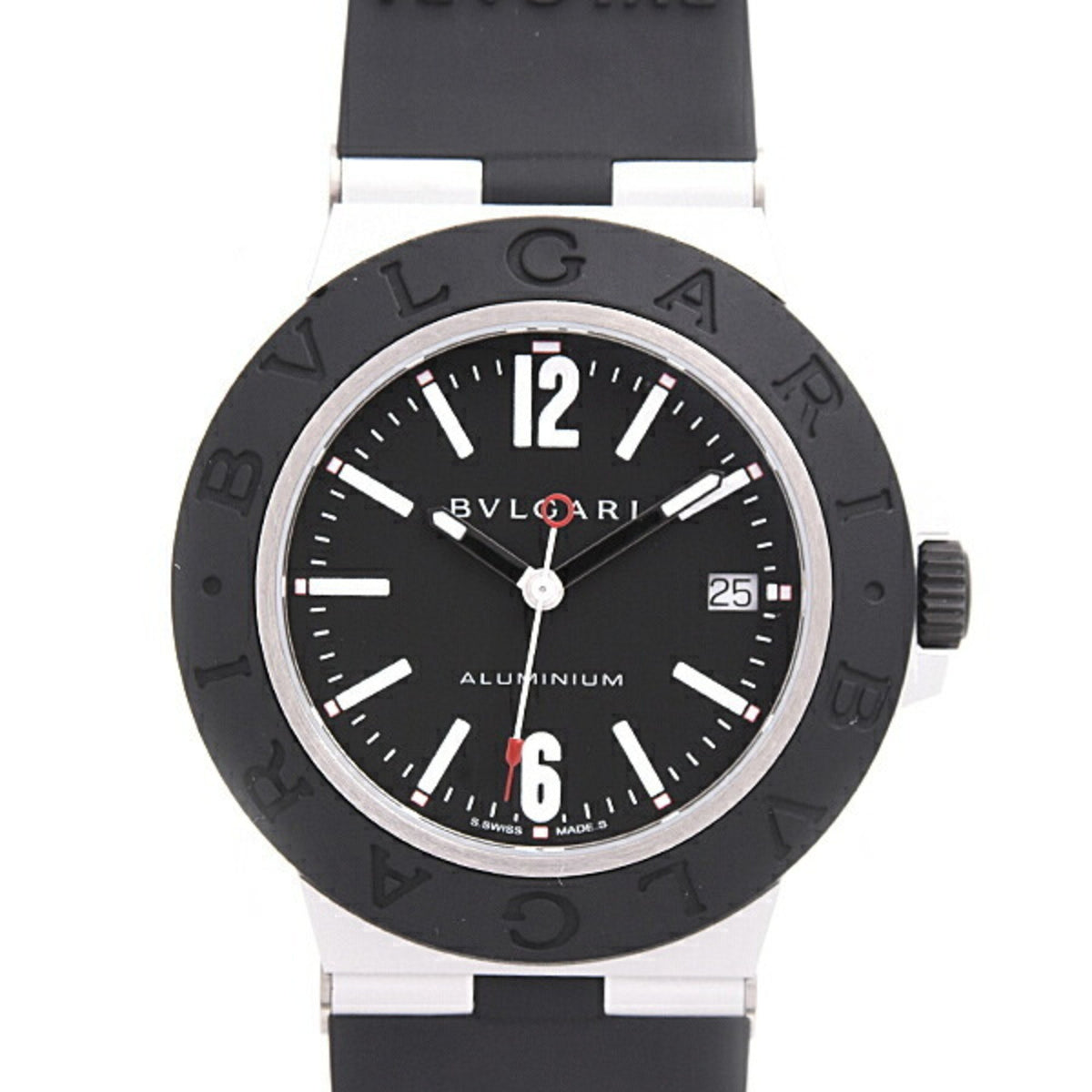Montre homme Bvlgari d'occasion en aluminium, date, automatique, cadran noir, AL BVLGARI BB40AT 