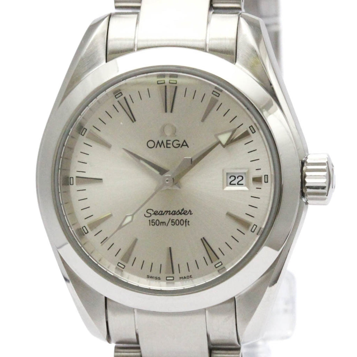 Pre-Owned OMEGA Seamaster Aqua Terra Steel Quartz Ladies Watch 2577.30 Polished