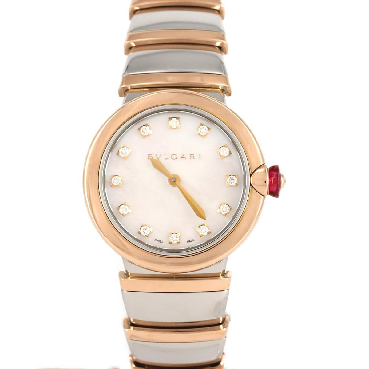 Pre-Owned Bvlgari Lucea PG Combi 12P LUP28SG LU28WSPGSPG 12 SSxPG Wristwatch Quartz