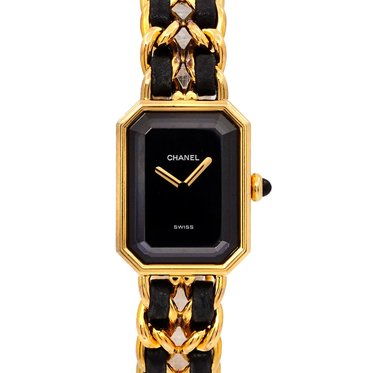 Pre-Owned CHANEL Premiere L size H0001 Ladies watch Black Gold Quartz