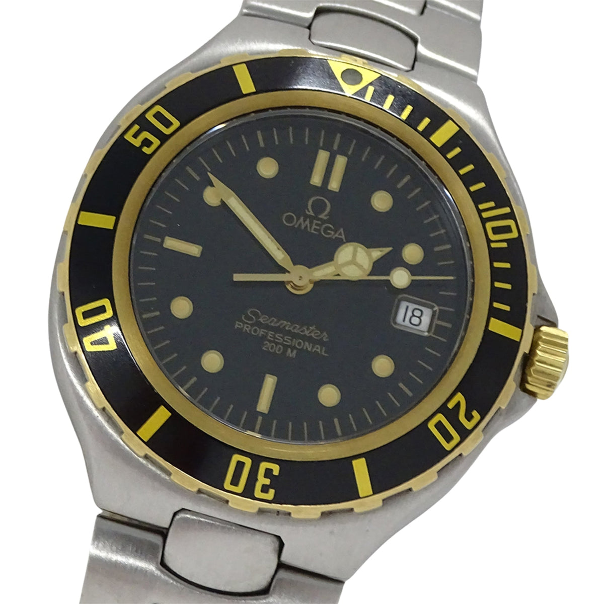 Pre-Owned OMEGA Seamaster 2750.50 Men's Watch, Brand Professional, 200m, Date, Quartz, QZ, Stainless Steel, SS, Gold, YG, Combination, Polished