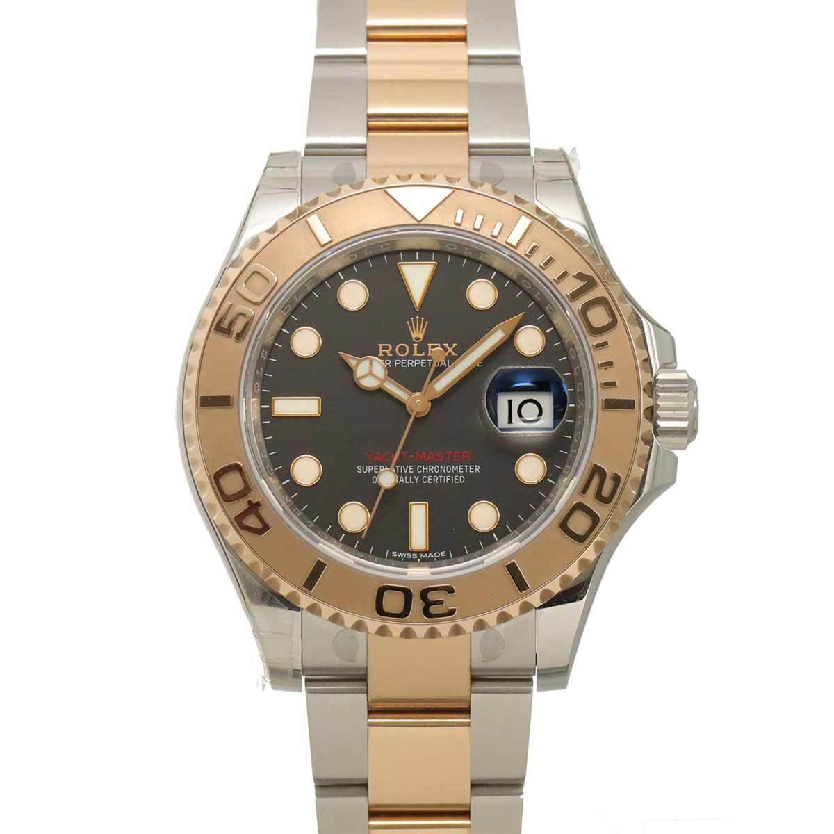 Pre-Owned Rolex Yachtmaster Rolesor 116621 Random Serial Number Men's Watch Date Black 18KPG Pink Gold Automatic Self-winding Yacht Master
