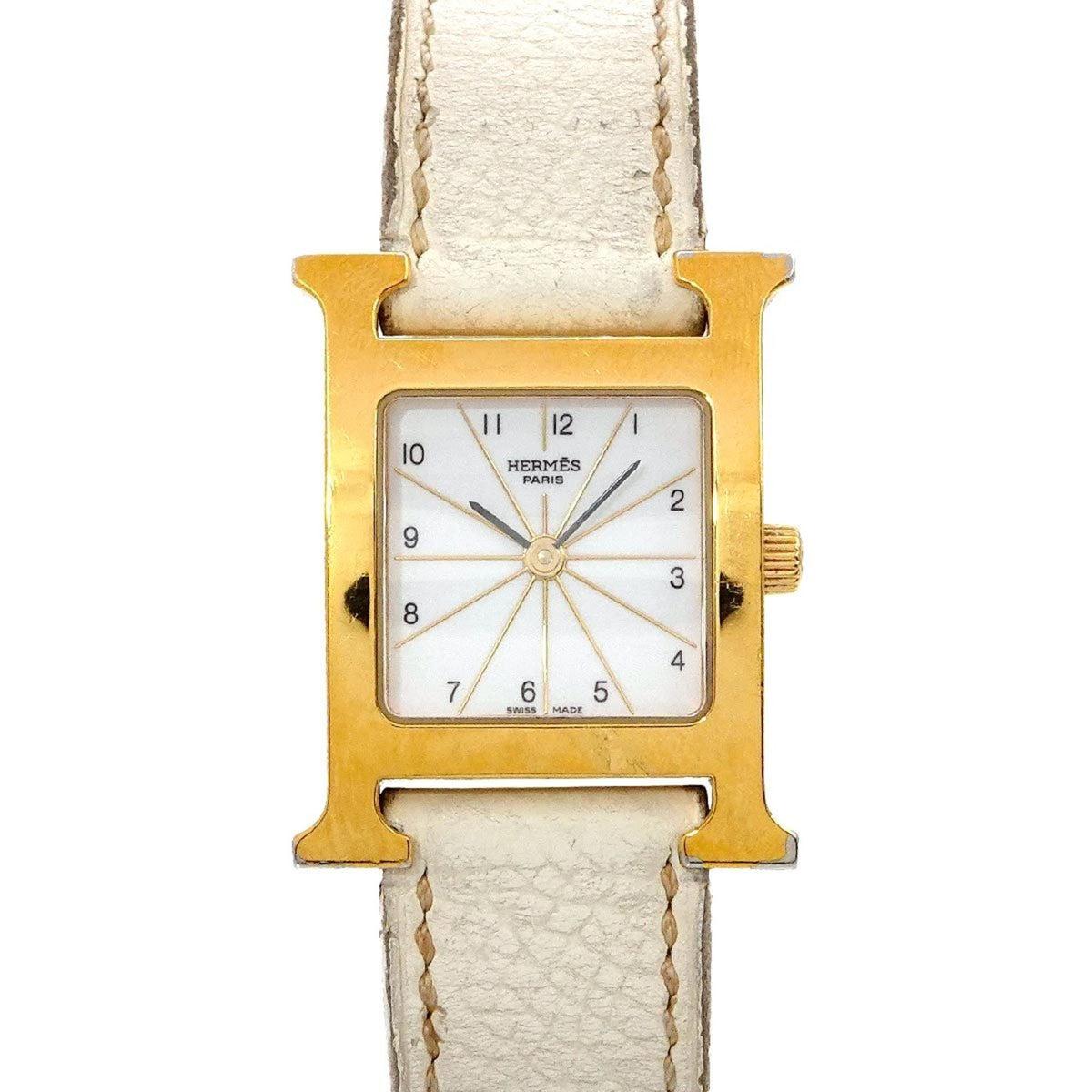Gebrauchte Hermes HERMES H Uhr HH1 201 Damen Weiß Quarz 