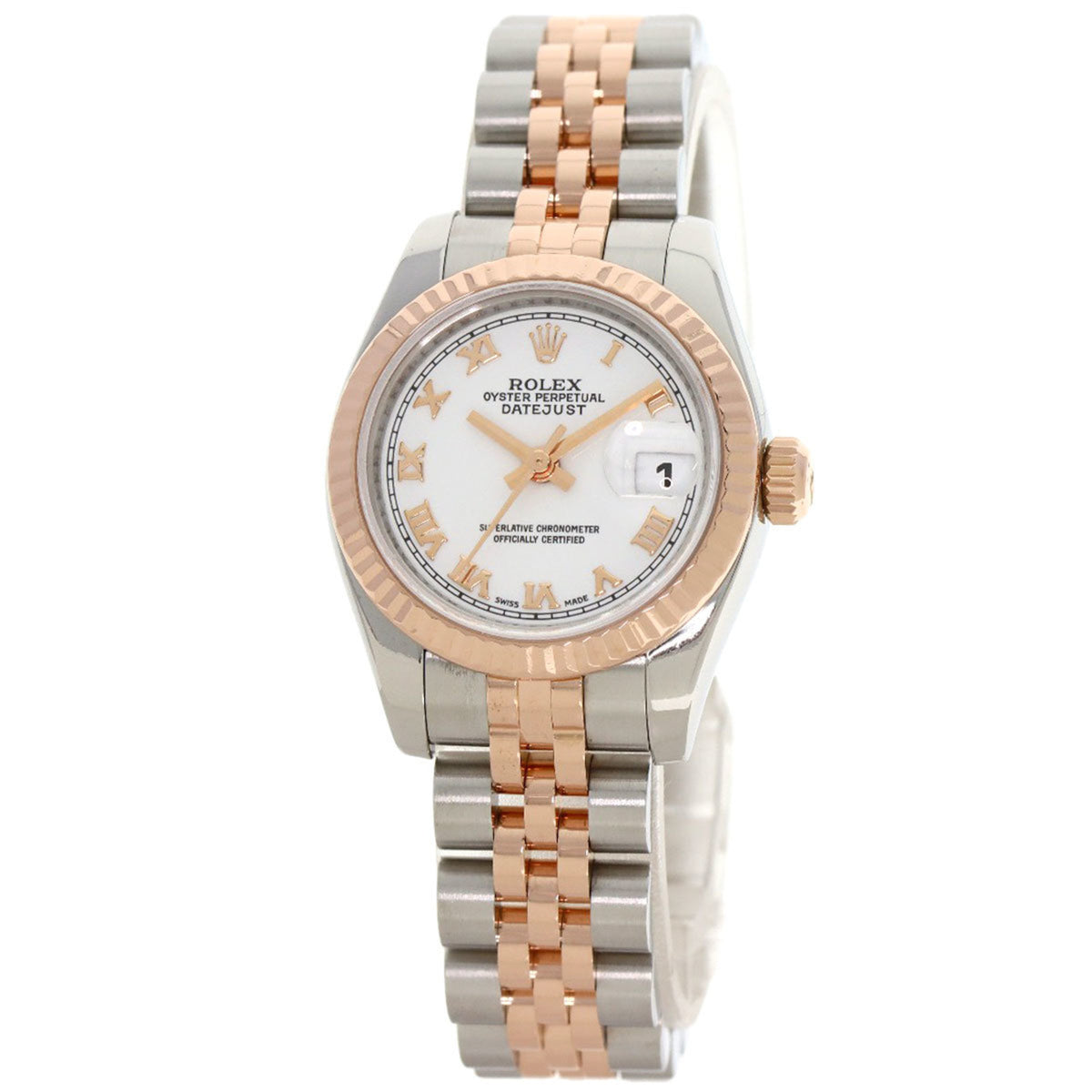 Pre-Owned Rolex 179171 Datejust Watch Stainless Steel SSxK18PG Everose Gold Ladies ROLEX