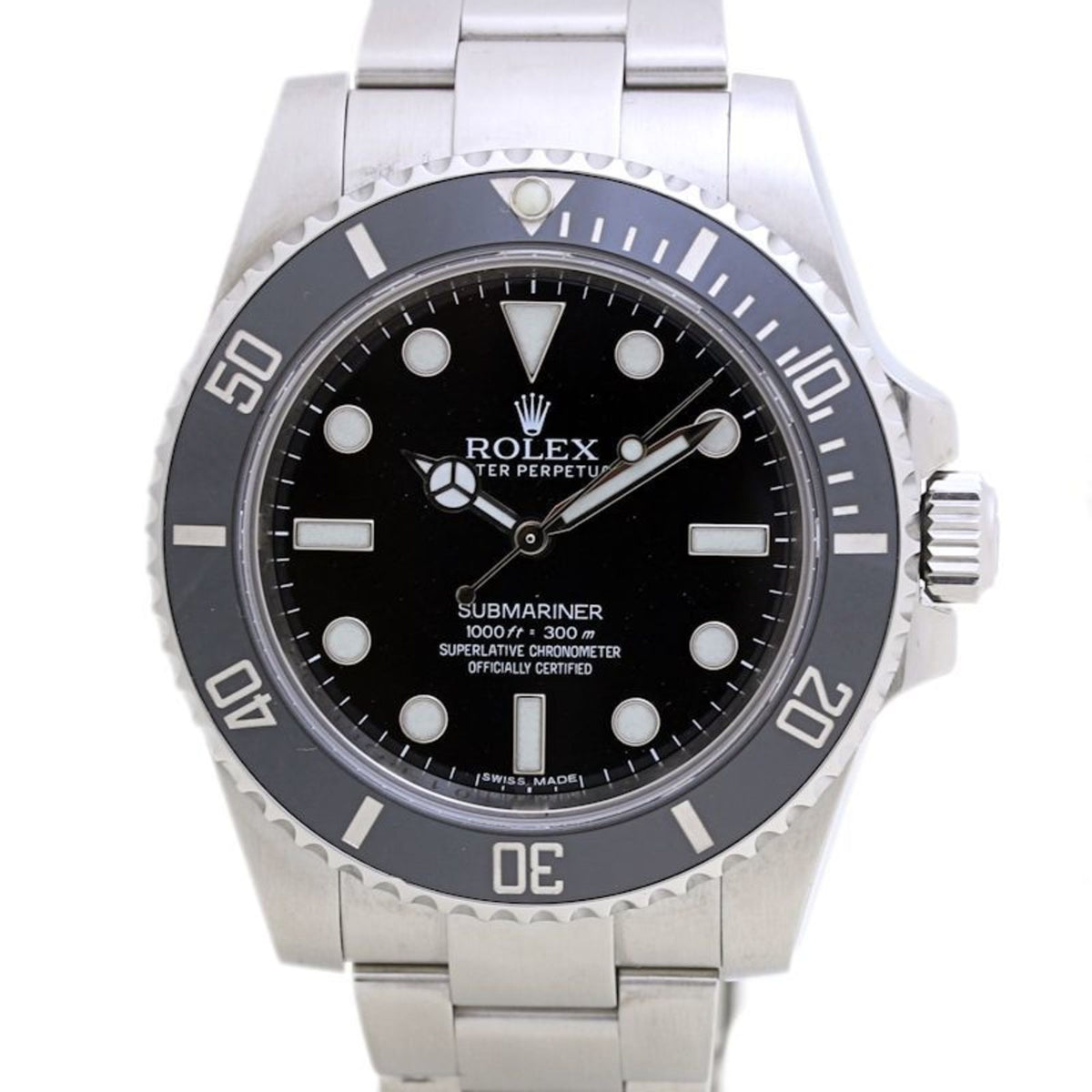 Pre-Owned ROLEX Rolex Submariner No Date 114060 Stainless Steel Men's 40007 Watch