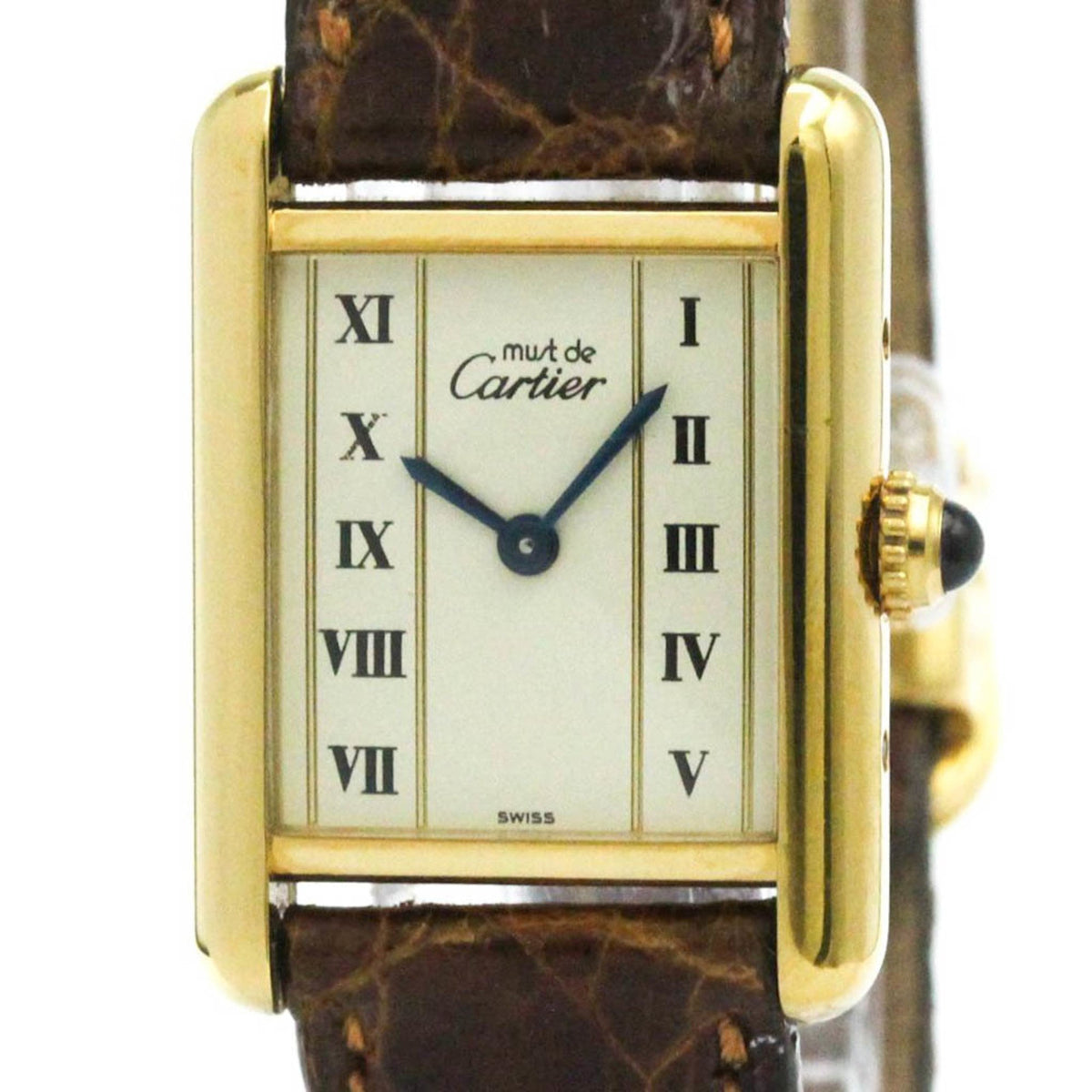 Pre-Owned CARTIER Must Tank Quartz Gold Plated Ladies Dress Watch W1003053 BF582861