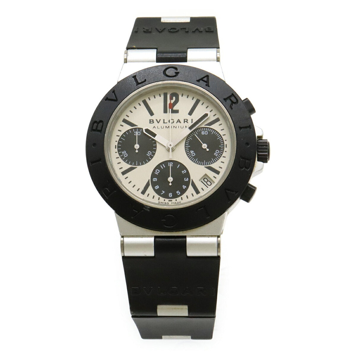 Pre-Owned BVLGARI Aluminium 32mm Date Silver Dial Unisex Quartz Watch AL32TA