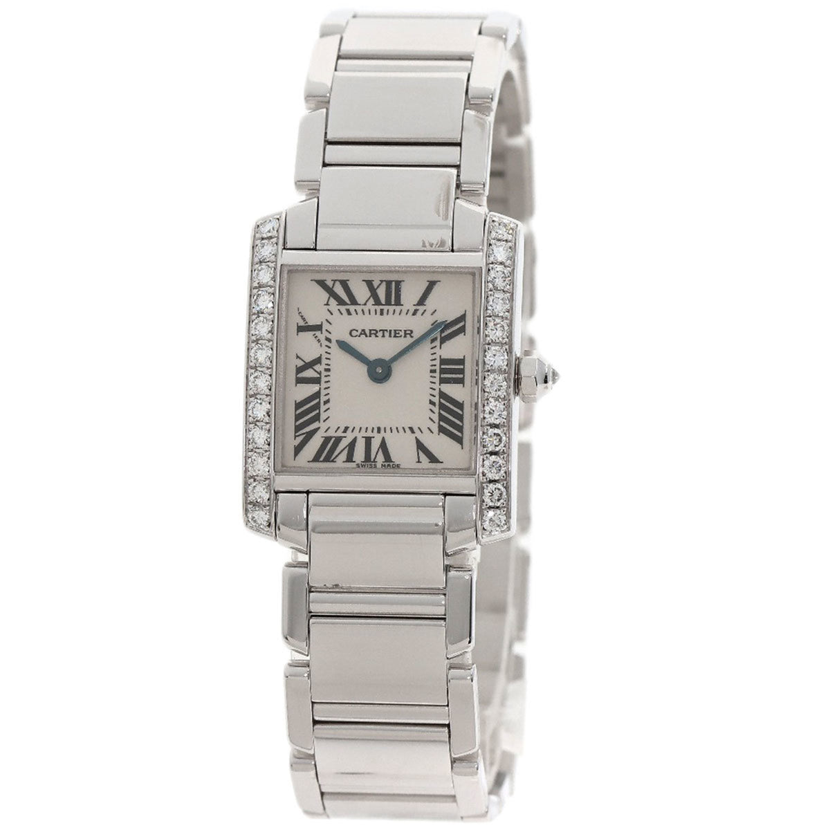 Pre-Owned Cartier WE1002S3 Tank Francaise SM Watch 18K White Gold K18WG Ladies CARTIER