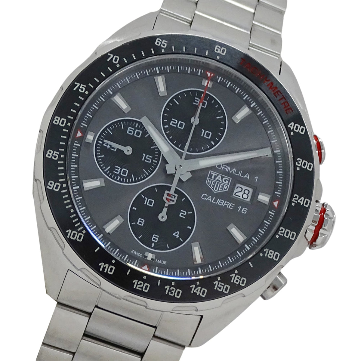 Pre-Owned TAG Heuer Formula 1 CAZ2012 BA0876 Men's Watch, Brand Name, Caliber 16, Date, Automatic Movement, Stainless Steel (SS), Silver/Gray