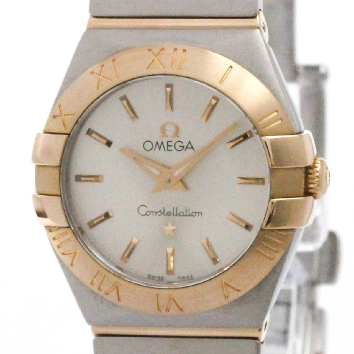 Pre-Owned OMEGA Constellation Brush 18K Pink Gold Steel Watch 123.20.24.60.02.003