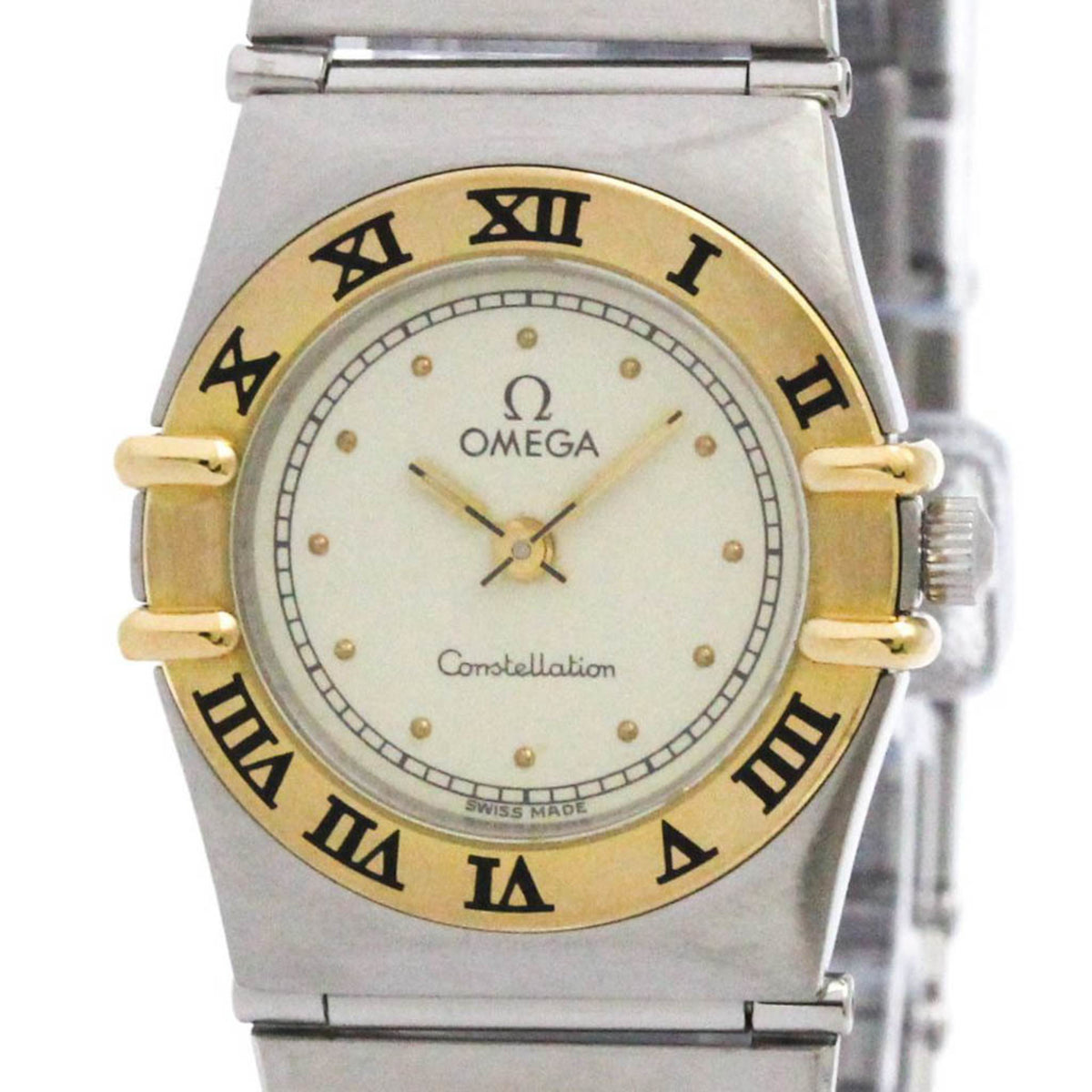 Pre-Owned OMEGA Constellation 18K Gold Steel Ladies Watch 795.1080 Polished