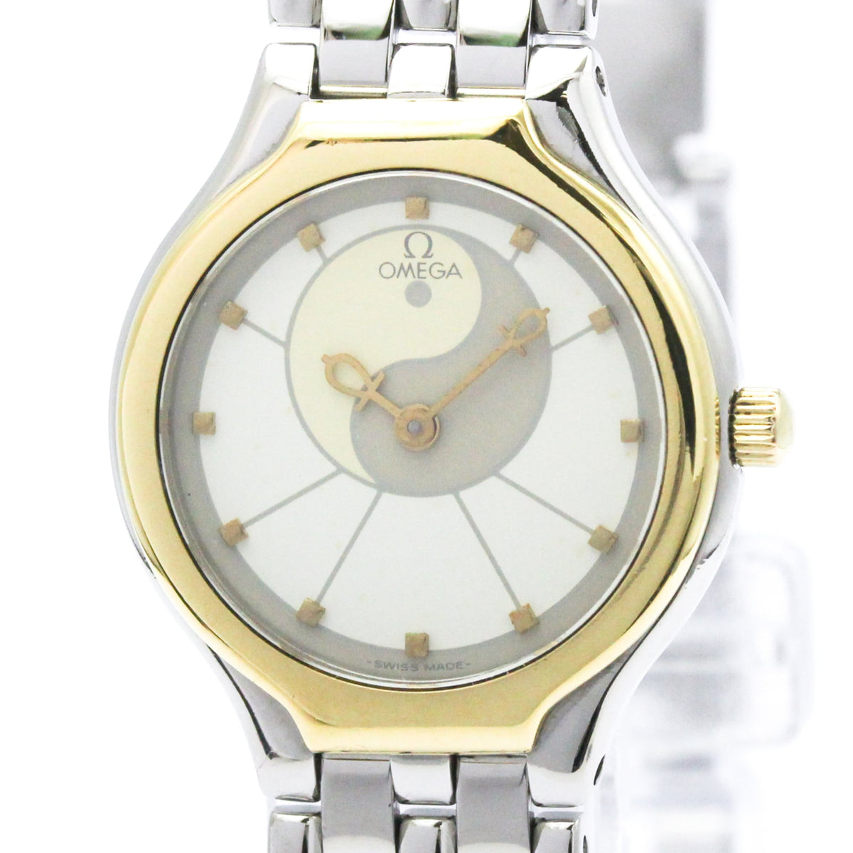 Pre-Owned OMEGA De Ville Symbol K18 Gold Stainless Steel Ladies Watch 595.0101