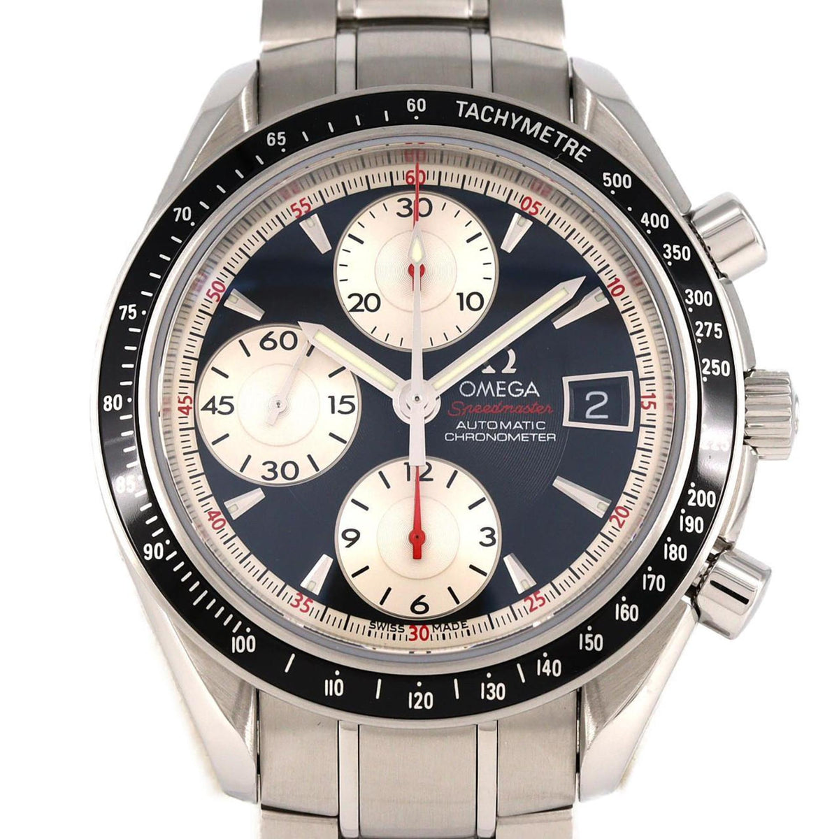 Pre-Owned Omega Speedmaster Date 3210.51 Stainless Steel Automatic Watch