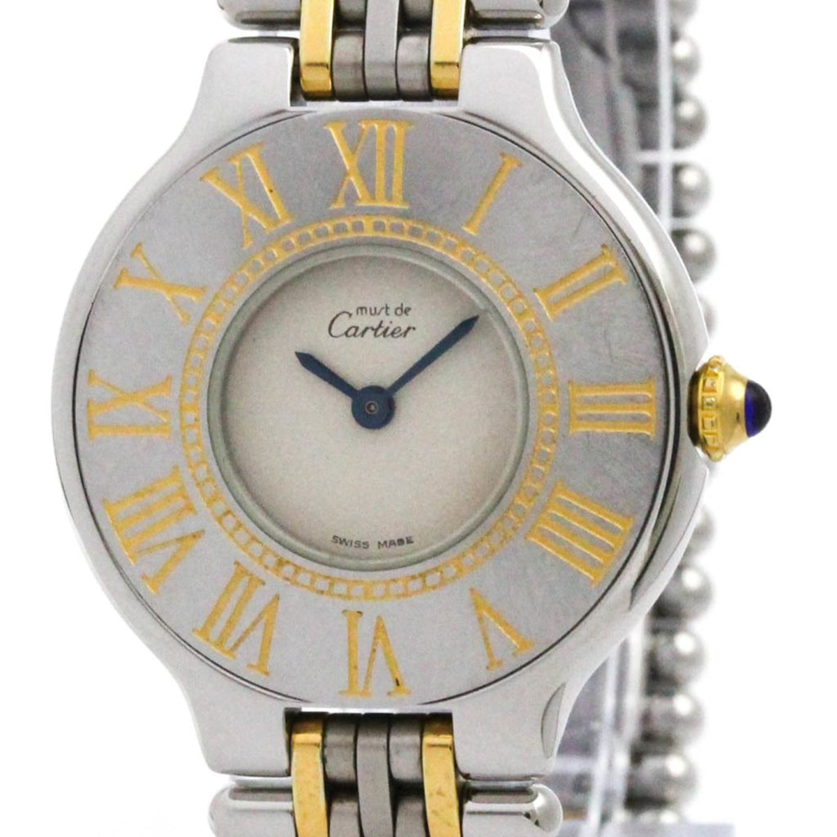 Pre-Owned CARTIER Must 21 Gold Plated Steel Quartz Ladies Watch W10051F4 Polished