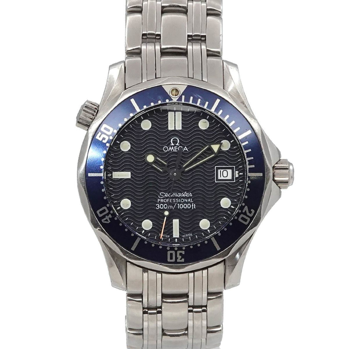 Pre-Owned Omega Seamaster Professional 2561 80 Boys' Watch, Date, Navy, Quartz Watch