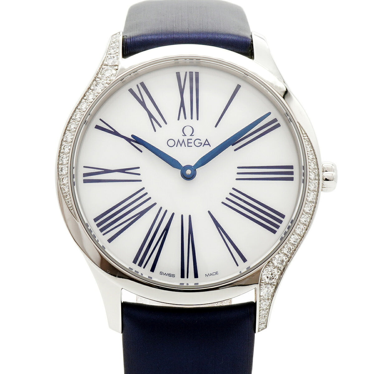 Pre-Owned Omega De Ville Tresor Side Diamond 428.17.36.60.04.001 White Dial Women's Watch