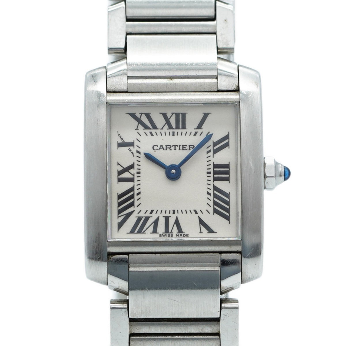 Pre-Owned Cartier Tank Fran?aise W51008Q3 Ivory Dial Women's Watch