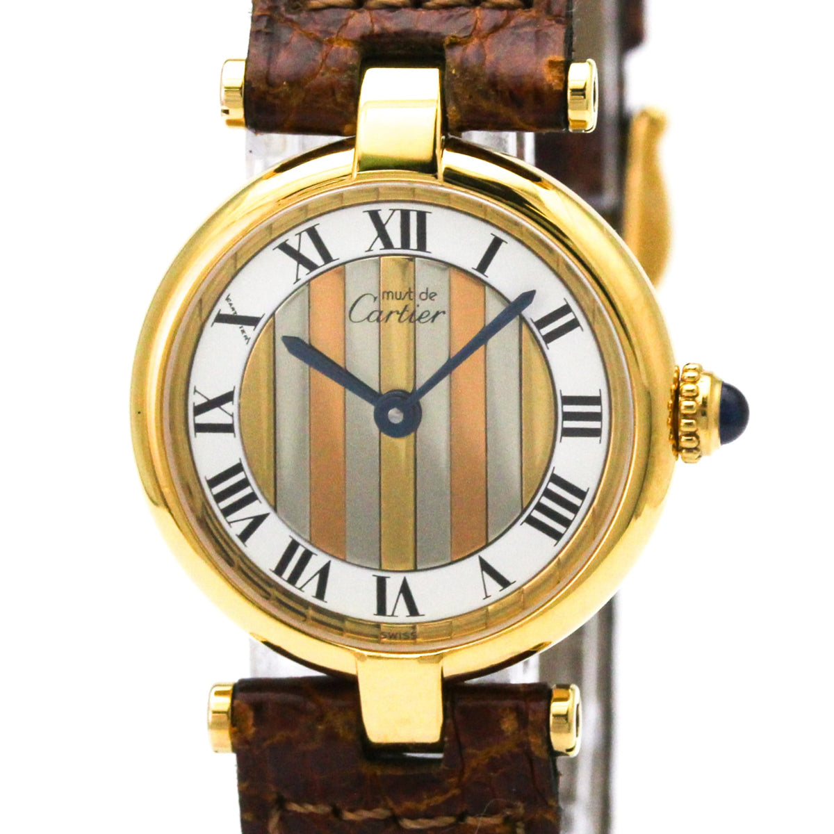Pre-Owned CARTIER Must Vendome Vermeil Gold Plated Quartz Ladies Watch 590004