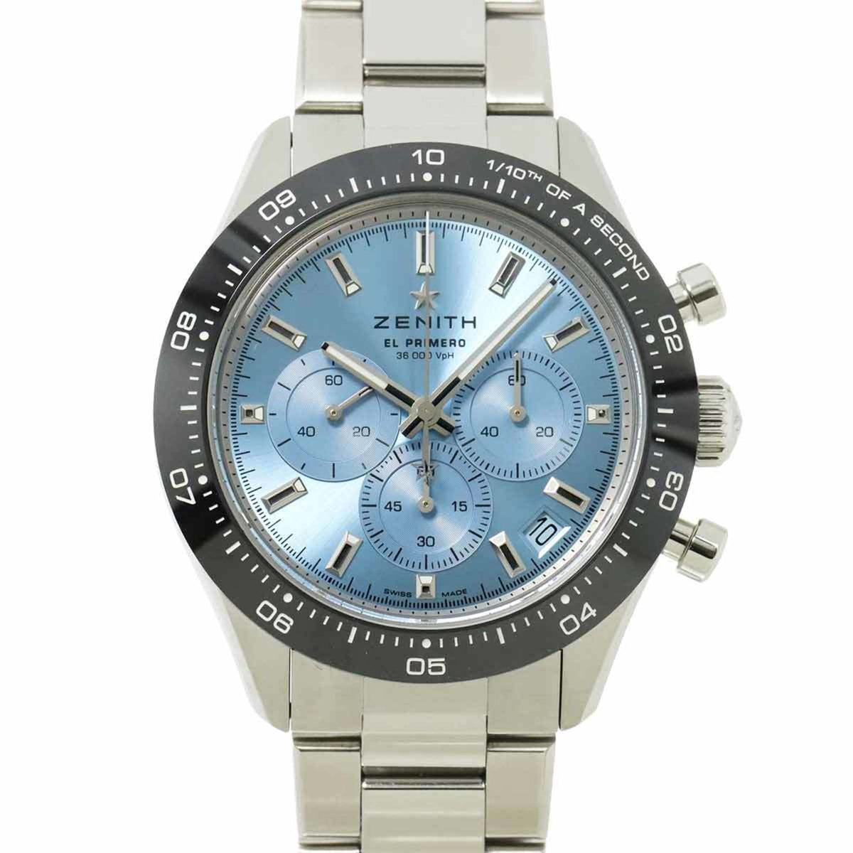 Pre-Owned Zenith El Primero Chronomaster Sport Yoshida Special Edition 03 3105 3600 Men's Watch with Date Display, Aqua Blue, Automatic