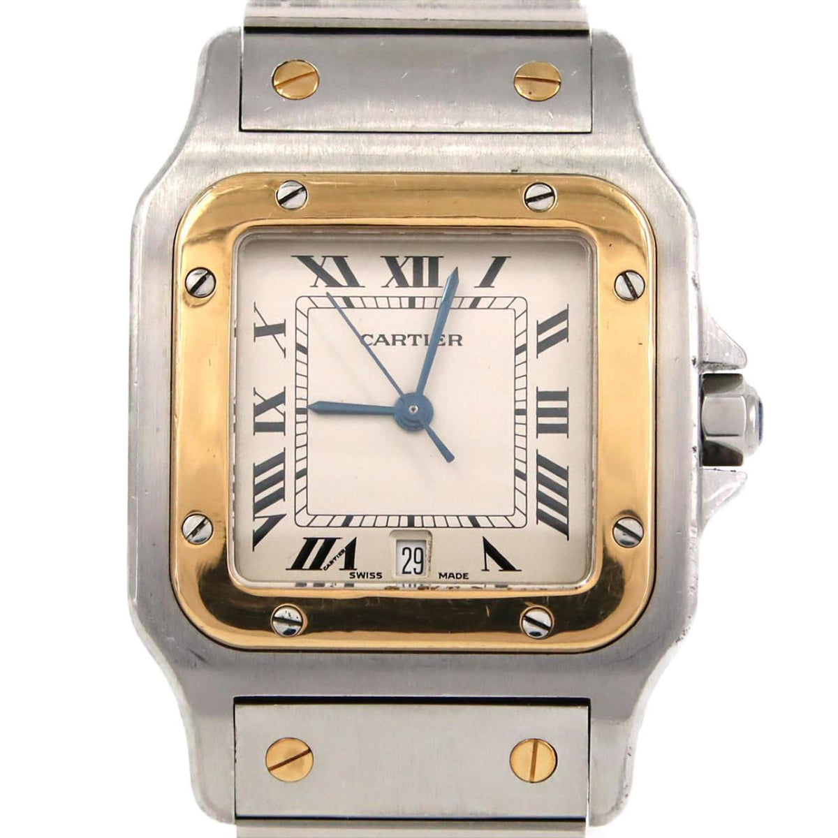 Pre-Owned Cartier Santos Galbe LM Two-tone W20011C4 SSxYG Quartz Watch