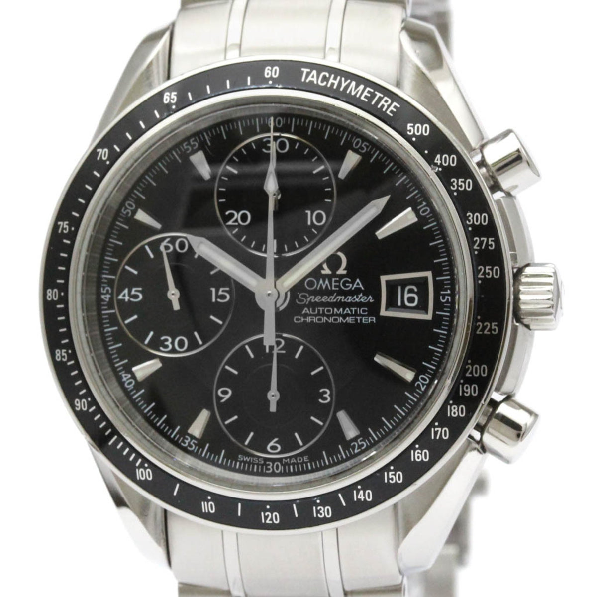 Pre-Owned OMEGA Speedmaster Date Steel Automatic Mens Watch 3210.50 Polished