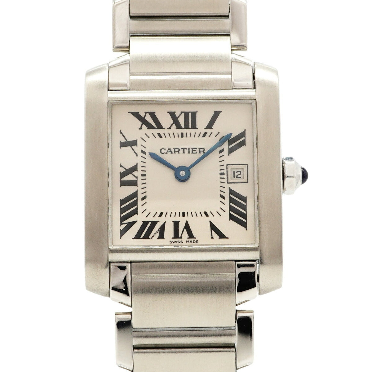 Pre-Owned Cartier Tank Fran?aise MM W51011Q3 Ivory Dial Watch (Men's & Women's)