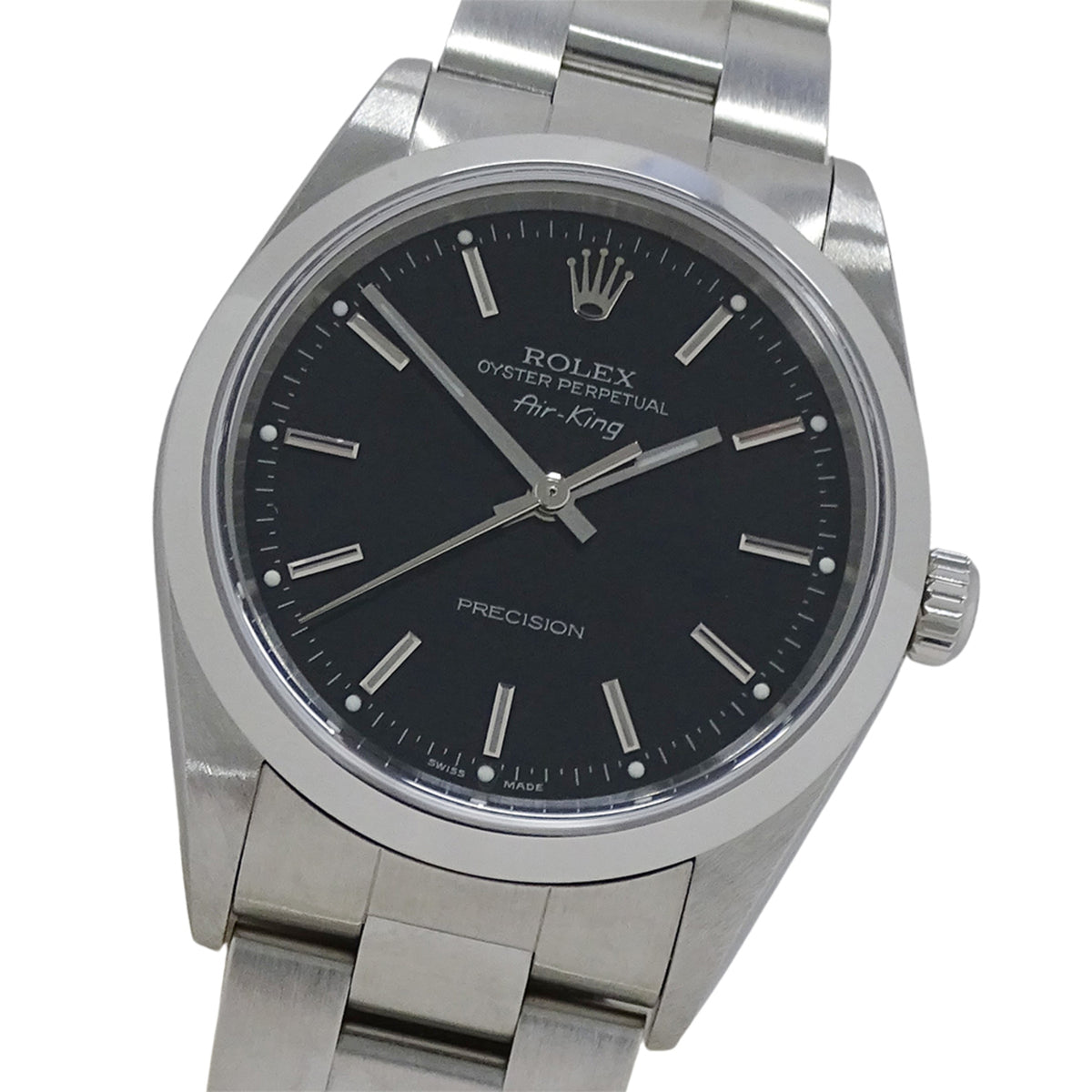 Pre-Owned Rolex Air-King 14000M Y-number Men's Automatic Watch, Stainless Steel, Silver/Black, Polished