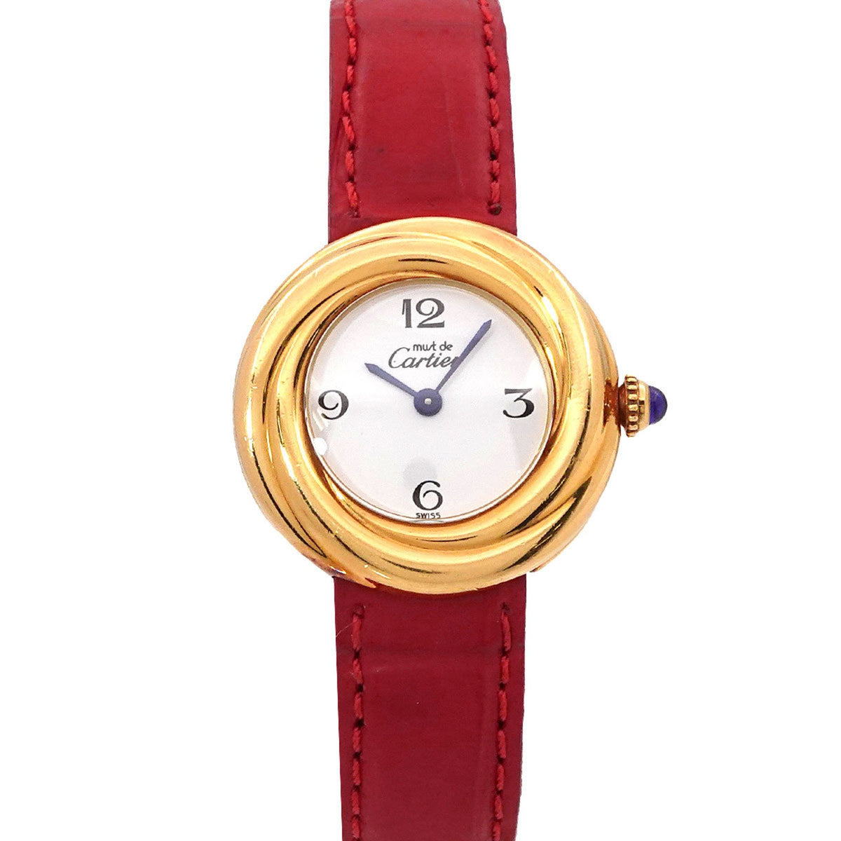 Pre-Owned Cartier Must Trinity Vermeil Women's Watch, White SV925 Silver Quartz Movement