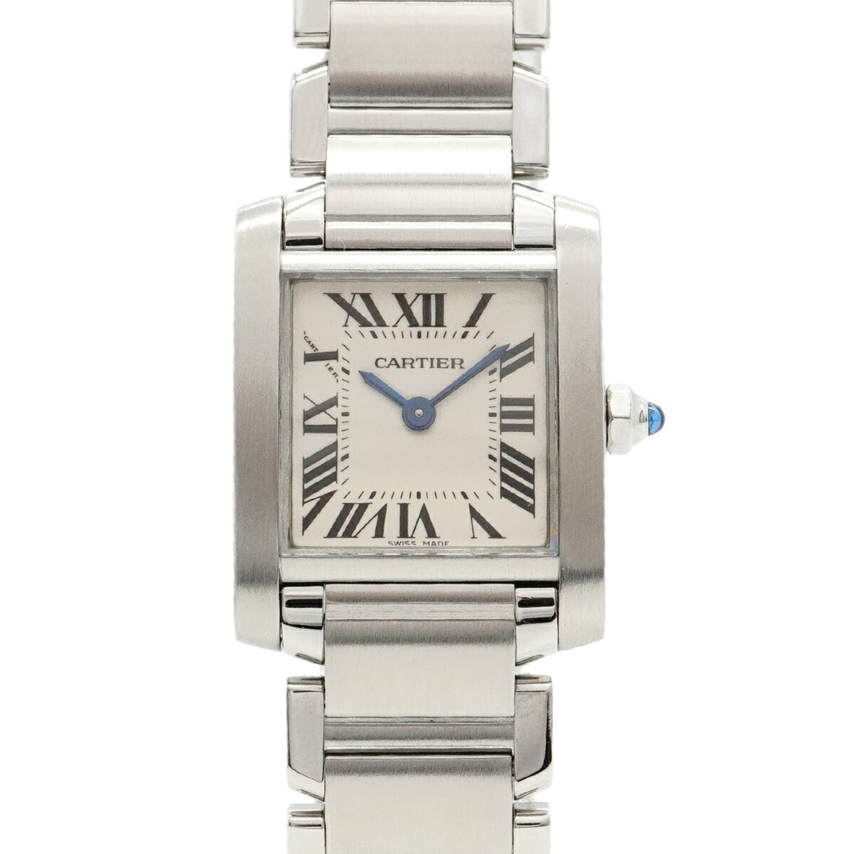 Pre-Owned Cartier Tank Fran?aise SM W51008Q3 White Dial Women's Watch