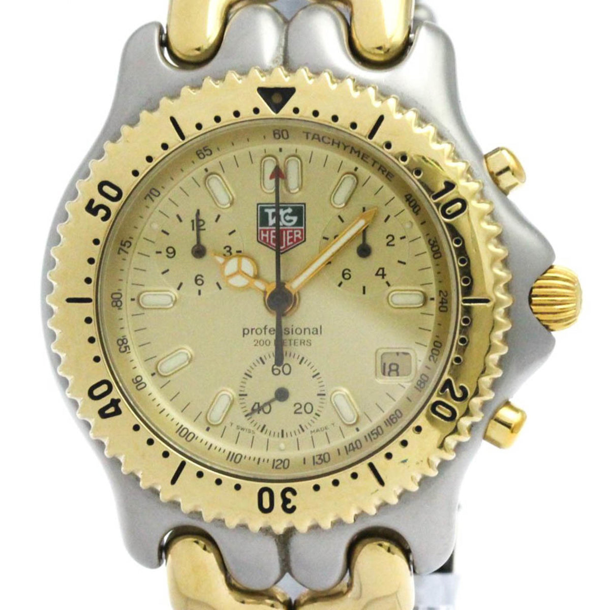 Gebrauchte TAG HEUER Sel Chronograph Herrenuhr aus vergoldetem Stahl S35.406 