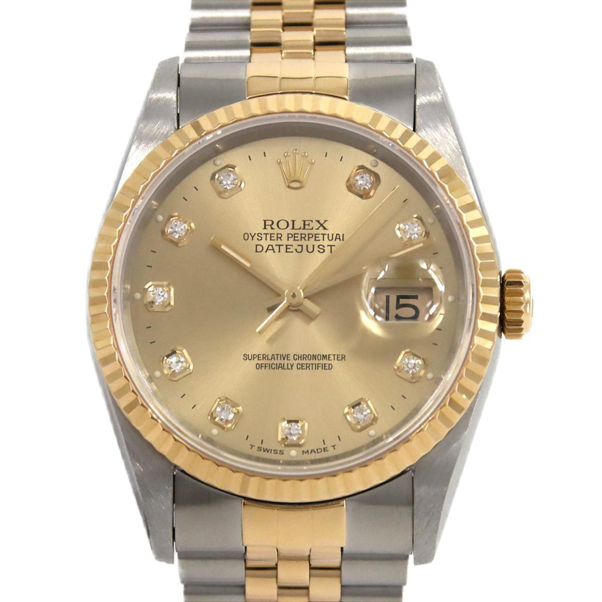 Pre-Owned Rolex Datejust 16233G SSxYG Automatic Watch W Serial