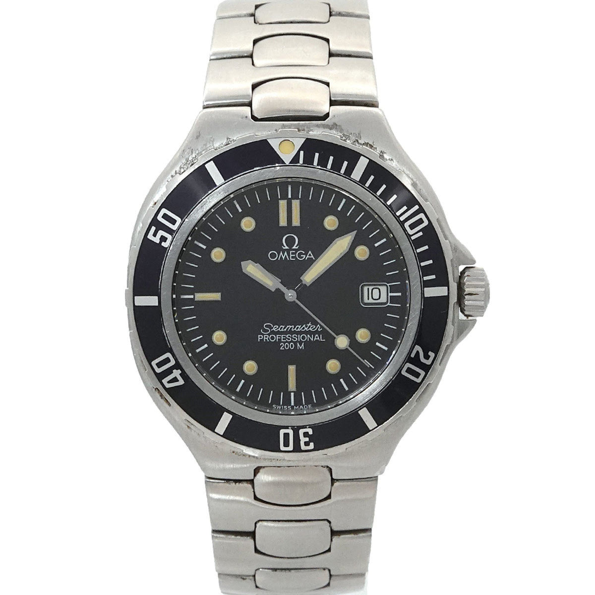 Pre-Owned OMEGA Seamaster Professional 200 Men's Watch 396 1052 Date Black Quartz