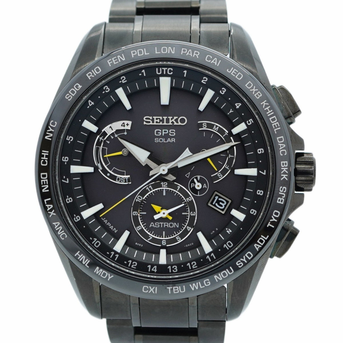 Pre-Owned Seiko Astron 8X53-0AD0-2 Black Dial Men's Watch