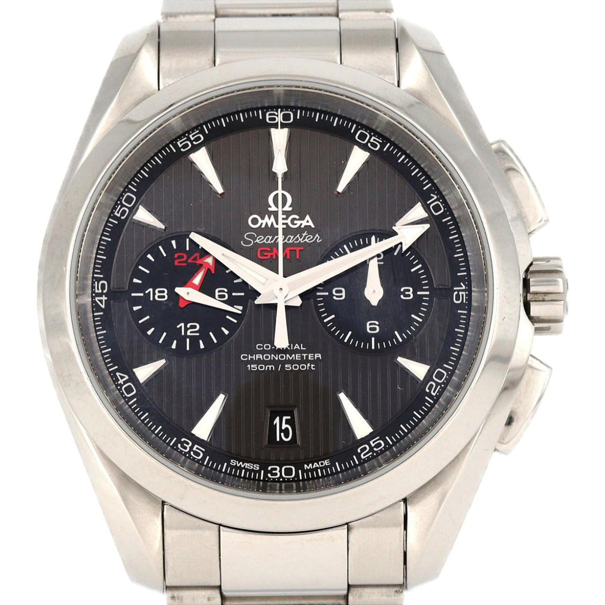 Pre-Owned Omega Seamaster Aqua Terra Chronograph GMT 231.10.43.52.06.001 Stainless Steel Automatic Watch