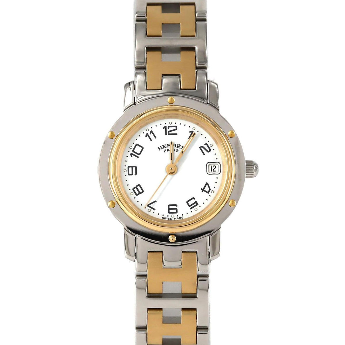 Pre-Owned Hermes Clipper Combination CL4.220 SSxGP Quartz Watch
