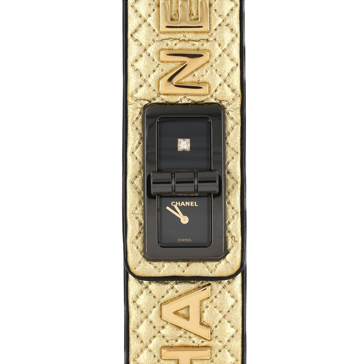 Pre-Owned Chanel Code Coco Cyber Gold 1P LIMITED H7945 SS Wristwatch Quartz