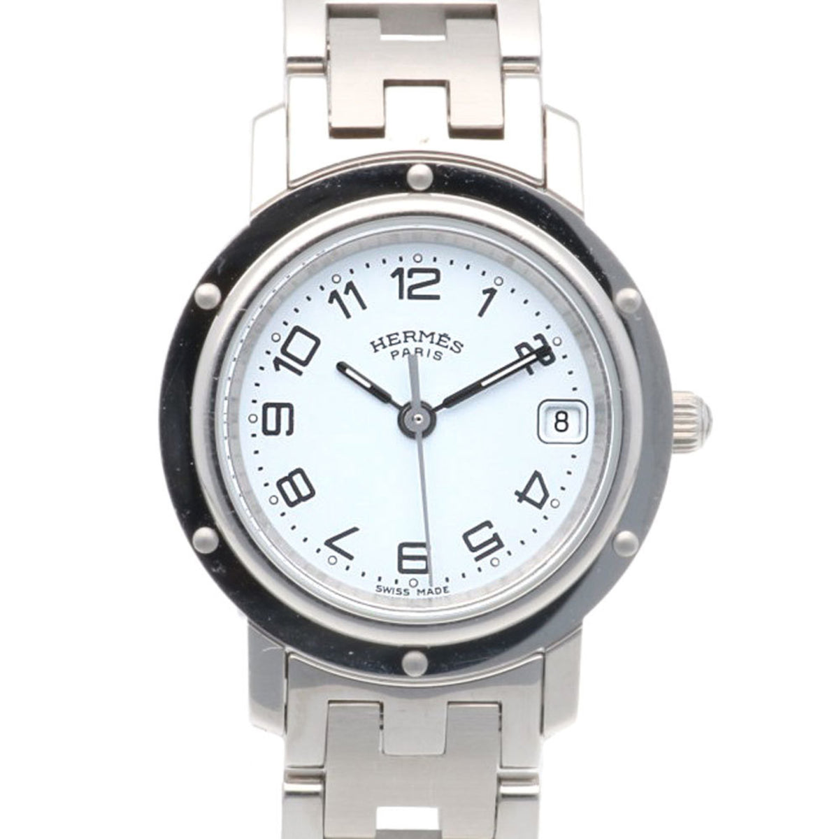 Pre-Owned Hermes Clipper Watch Stainless Steel CL4.210 Quartz Ladies HERMES