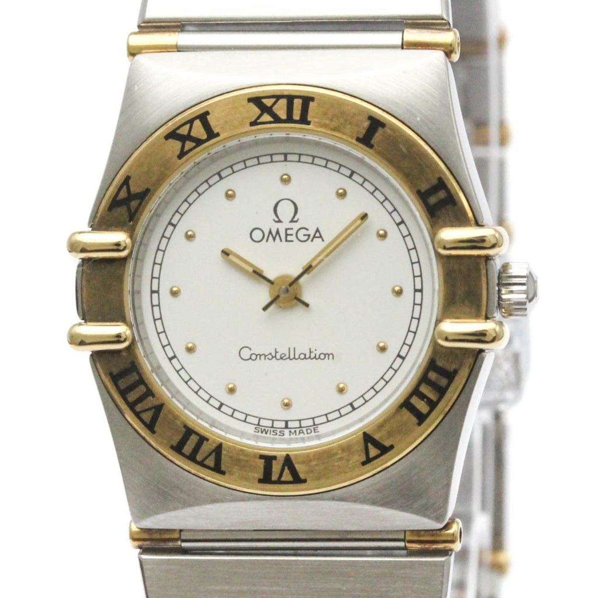 Pre-Owned OMEGA Constellation 18K Gold Steel Ladies Watch 795.1080 Polished