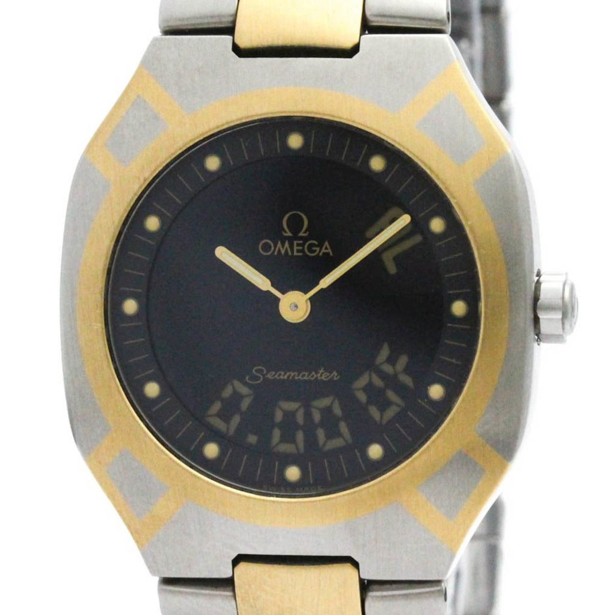 Pre-Owned Polished OMEGA Seamaster Polaris Analog Digital 18K Gold Steel Watch BF579628