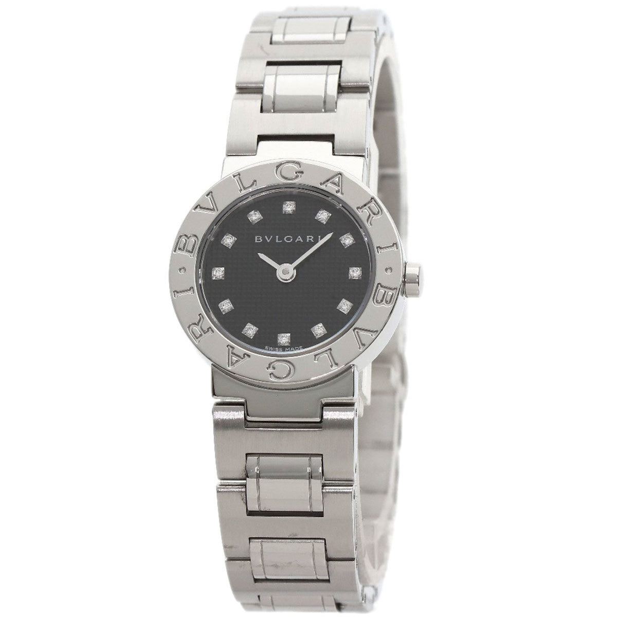 Pre-Owned BVLGARI BB23SS 10P Diamond Watch Stainless Steel SS Ladies
