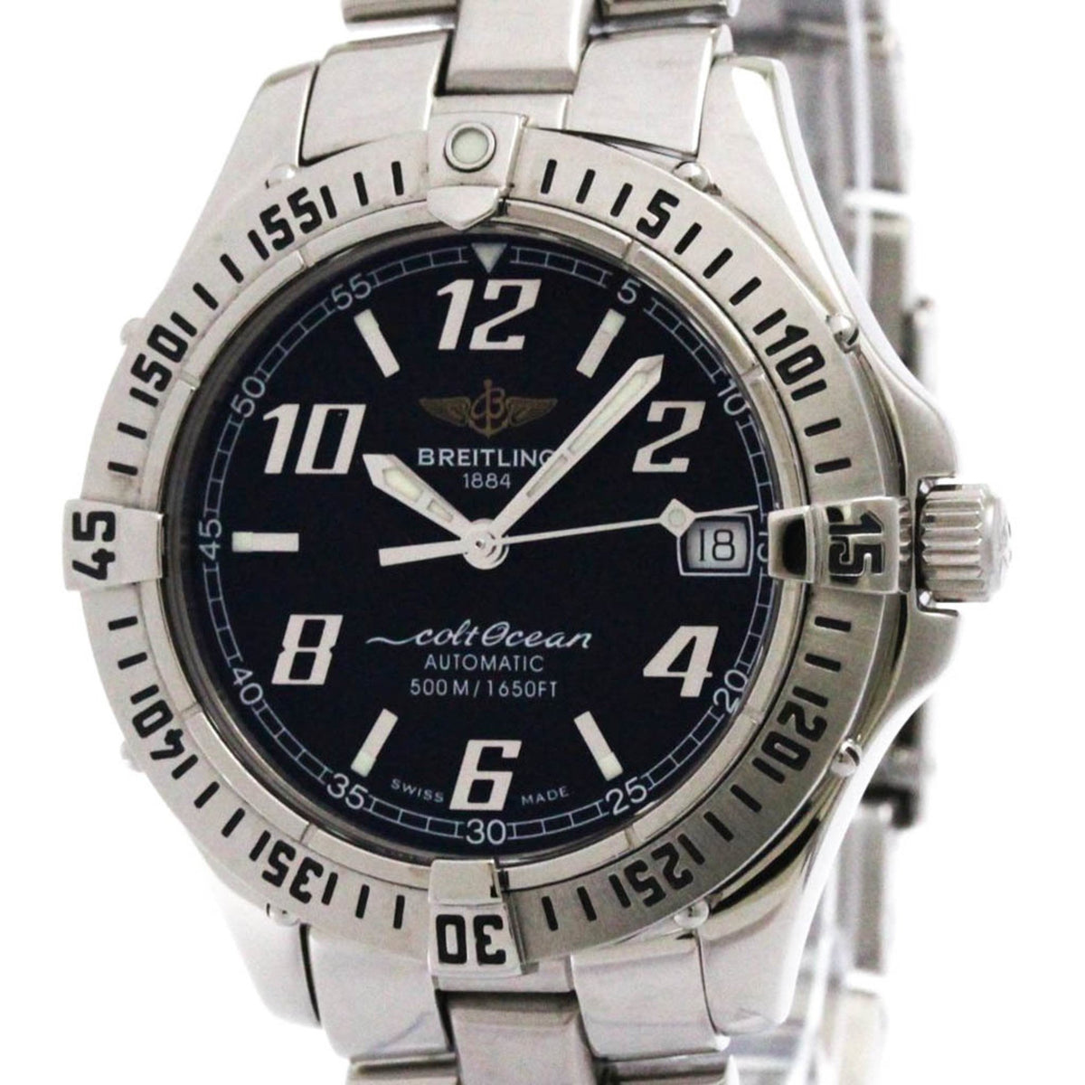 Pre-Owned BREITLING Colt Automatic Steel Automatic Mens Watch A17350 Polished